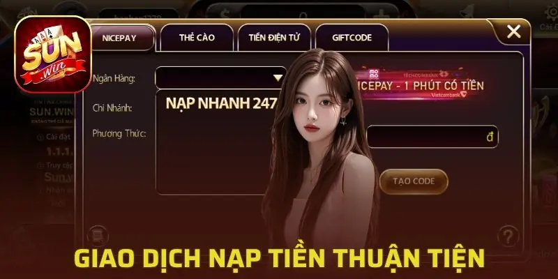 Giao dịch nạp tiền thuận tiện và xử lý trong thời gian ngắn
